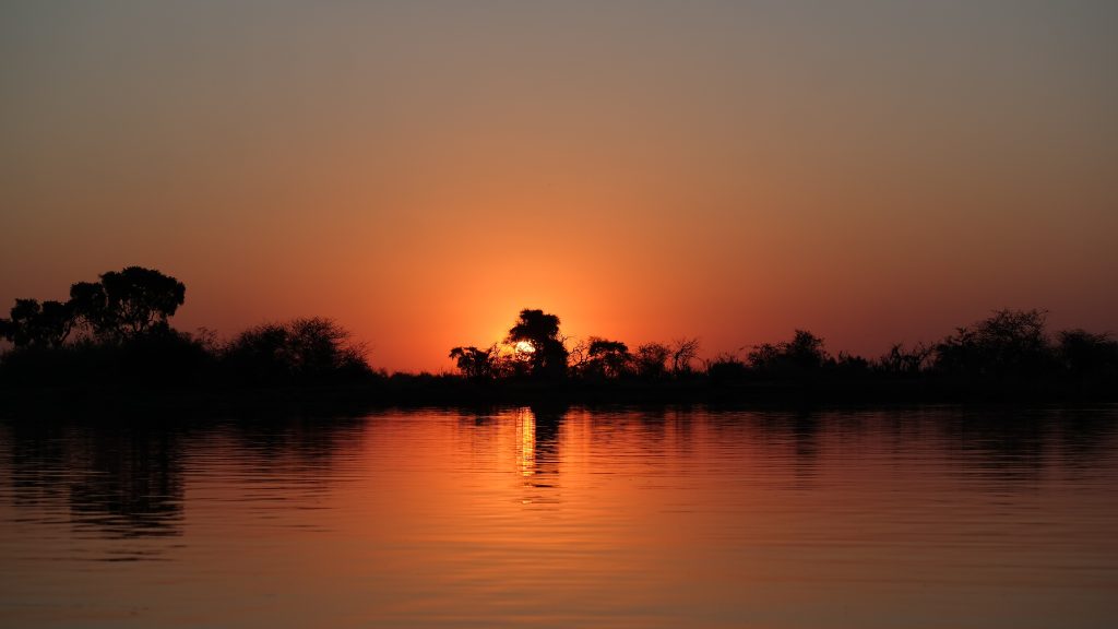 sunset okavango